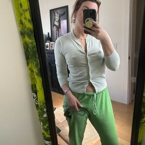 J Crew seafood green cardigan